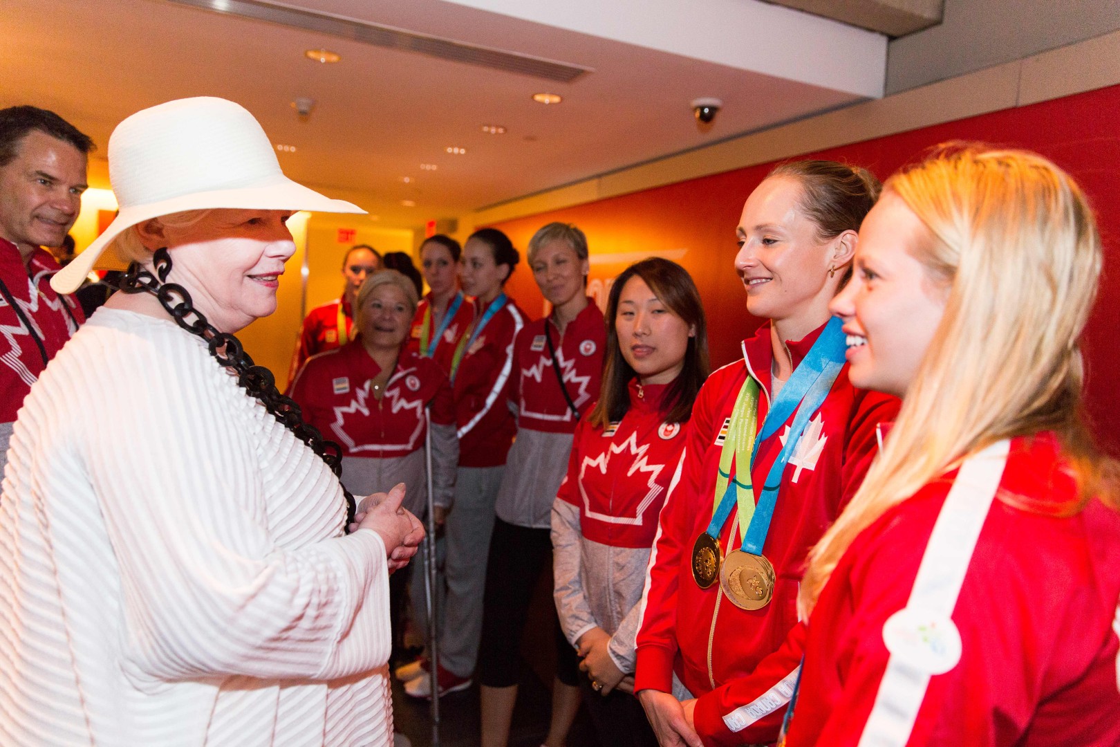 The Lieutenant Governor greets participants of Team Canada
