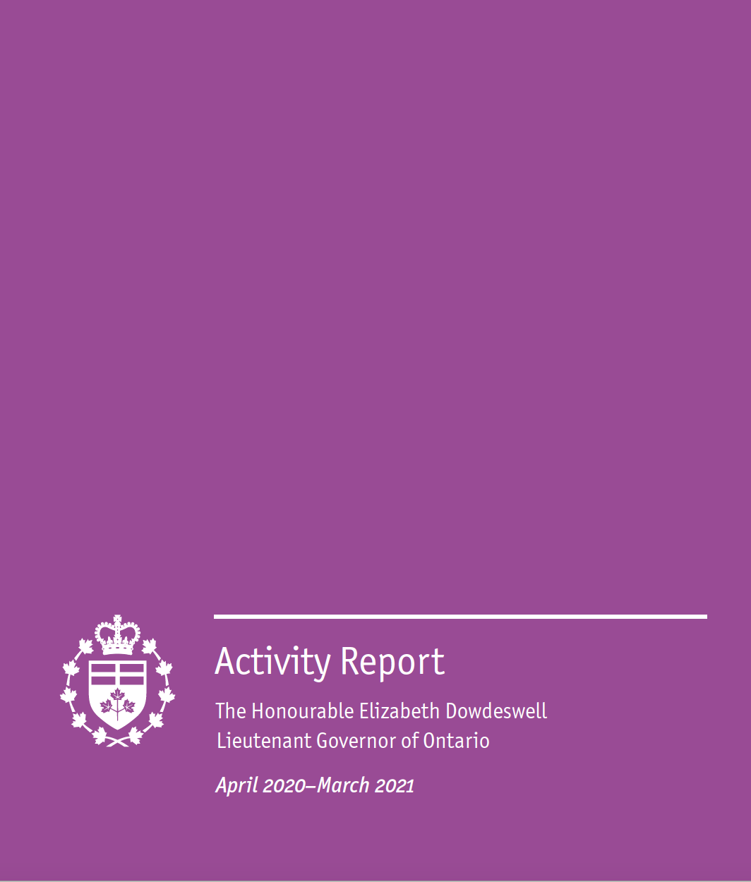 Purple cover of the Annual Report